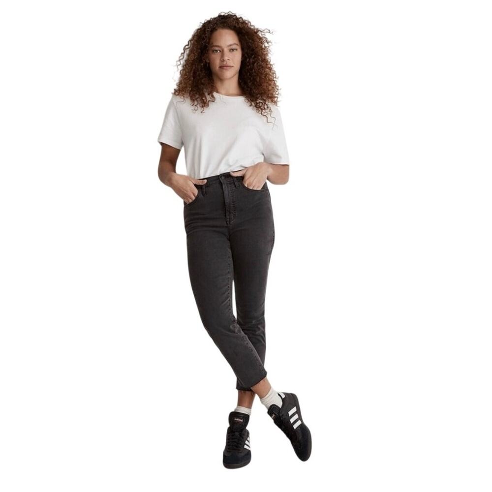 Madewell Stovepipe Raw Hem Black Jeans Size 29